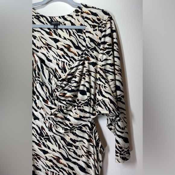 TORRID Maxi Studio Knot Long Sleeve Dress Zebra Watercolor Size 4X - Picture 9 of 13